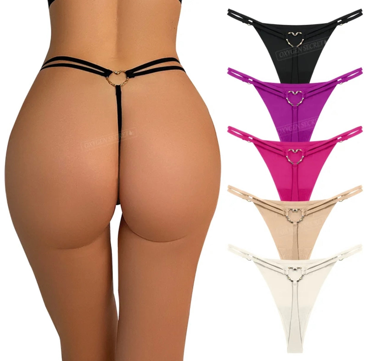 Fashionable Women's Panties With Rings