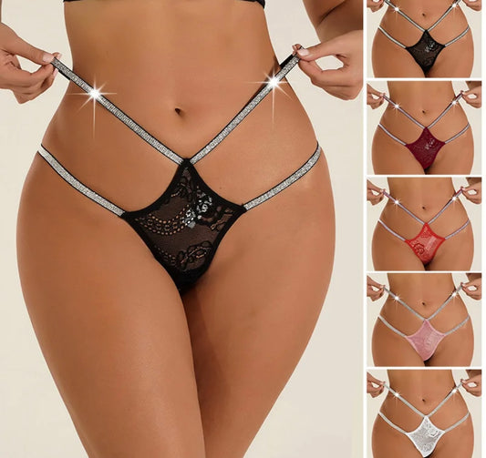 T-Back Thong with Shiny Strings